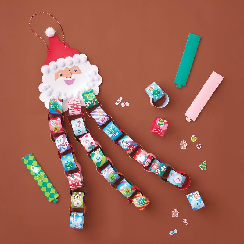 slide 2 of 3, Christmas Craft Santa Claus Paper Chain Countdown Activity Kit - Mondo Llama™, 1 ct