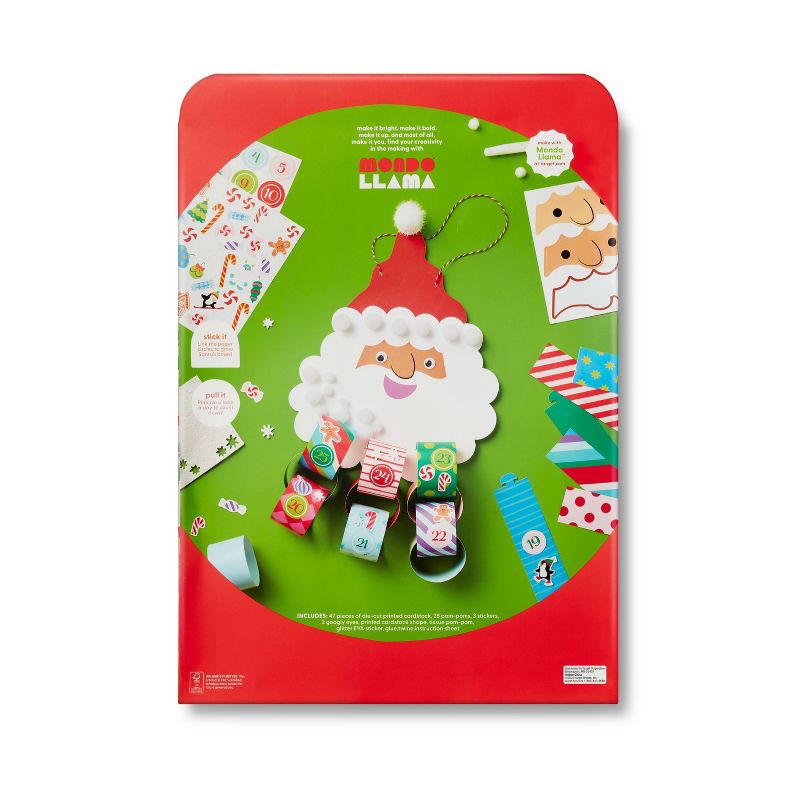 slide 3 of 3, Christmas Craft Santa Claus Paper Chain Countdown Activity Kit - Mondo Llama™, 1 ct