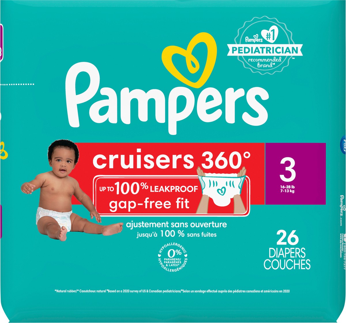 slide 6 of 9, Pampers Cruisers 360 Diapers Size 3 26 Count, 26 ct
