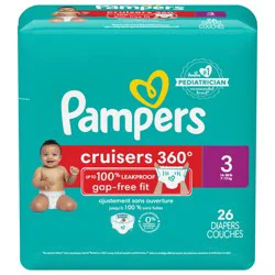 Pampers Cruisers 360 Diapers Size 3 26 Count