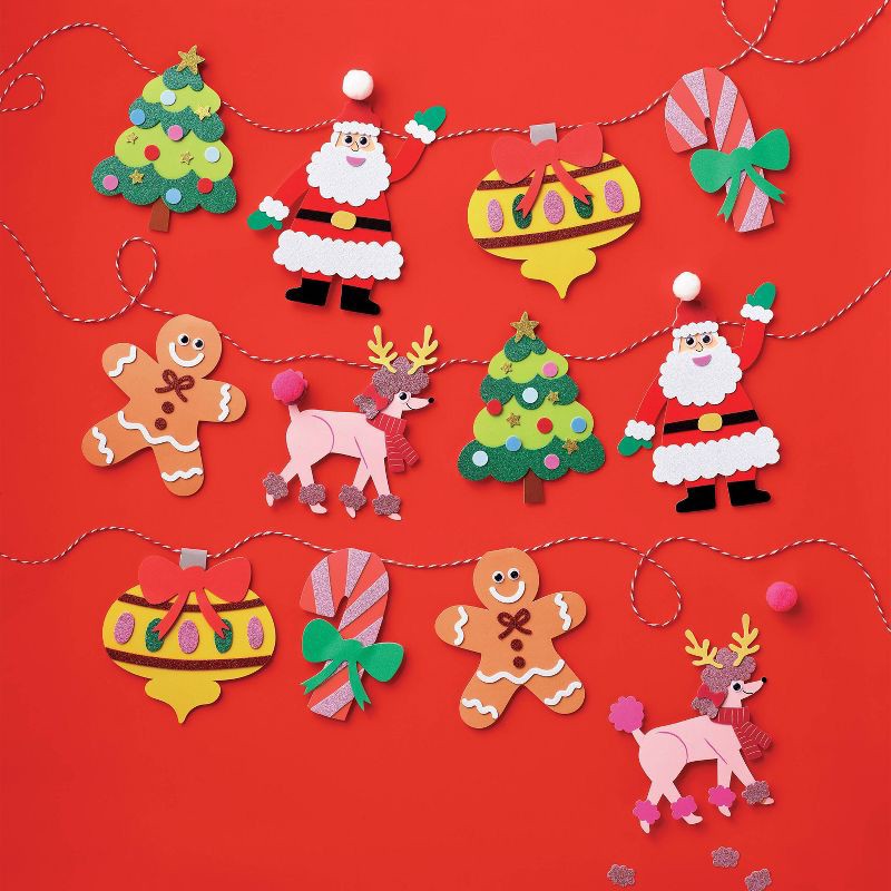 slide 2 of 4, Christmas Craft Holiday Icons Garland Activity Kit - Mondo Llama™, 1 ct
