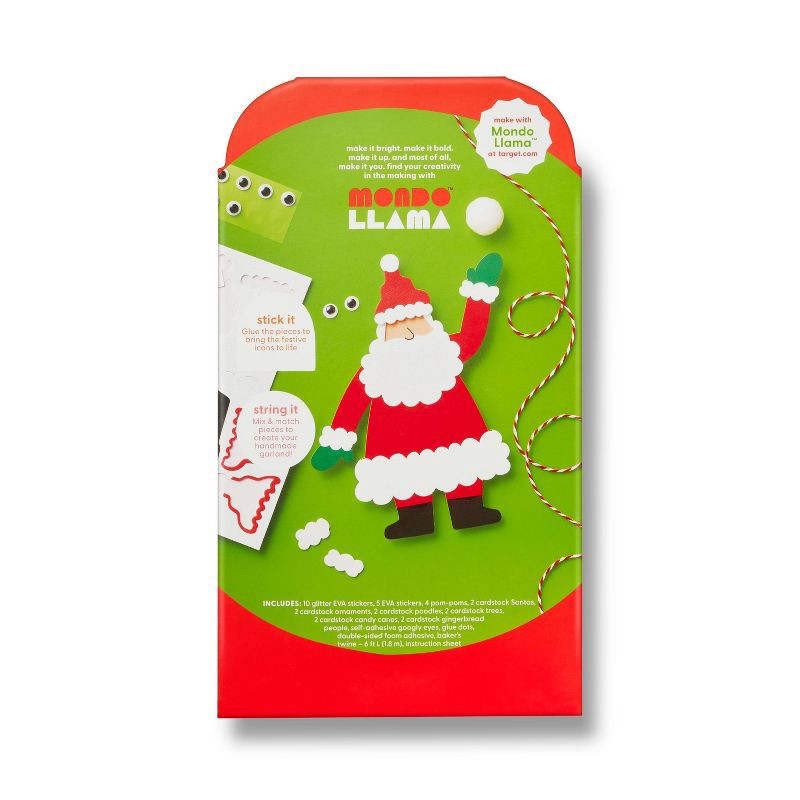 slide 4 of 4, Christmas Craft Holiday Icons Garland Activity Kit - Mondo Llama™, 1 ct