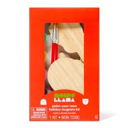 3ct Christmas Craft Holiday Pet Wooden Magnets Painting Activity Kit - Mondo Llama™