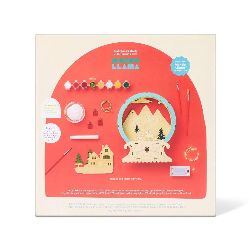 slide 4 of 4, Christmas Craft Lit Layered Wood Snow Globe Painting Kit - Mondo Llama™, 1 ct