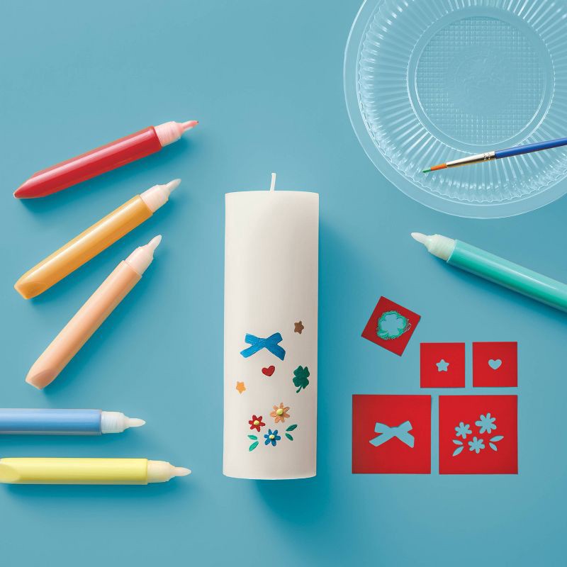 slide 2 of 4, 2ct Pillar Candle Painting Craft Kit Gift - Mondo Llama™, 2 ct