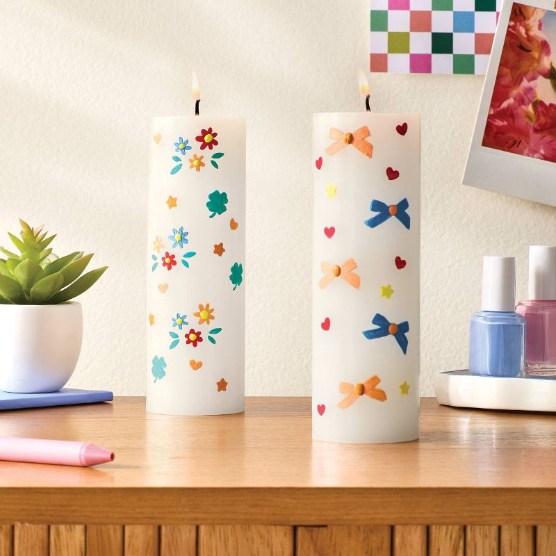 slide 3 of 4, 2ct Pillar Candle Painting Craft Kit Gift - Mondo Llama™, 2 ct