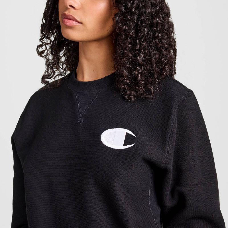 slide 20 of 25, Champion Adult Sizing Iconic Embroidered Crewneck Sweatshirt - Black XS, 1 ct