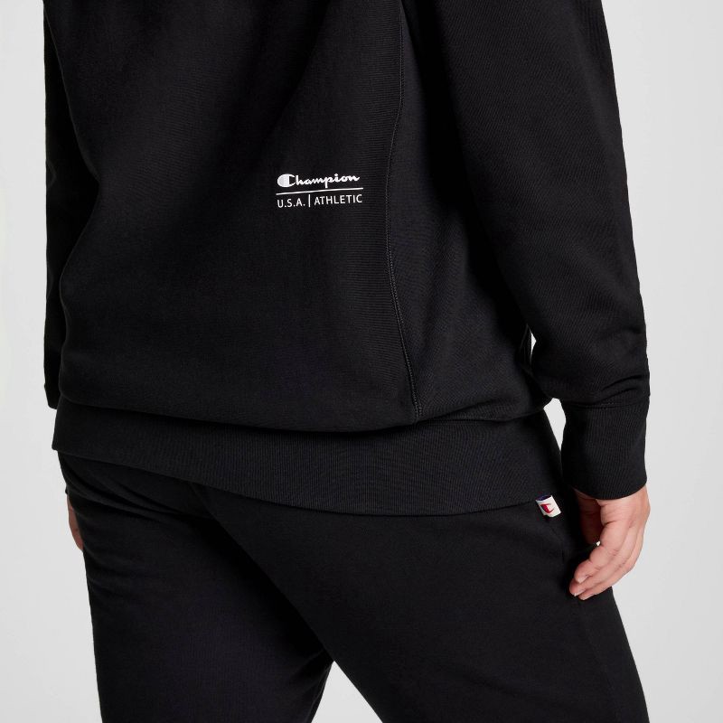 slide 9 of 25, Champion Adult Sizing Iconic Embroidered Crewneck Sweatshirt - Black XS, 1 ct