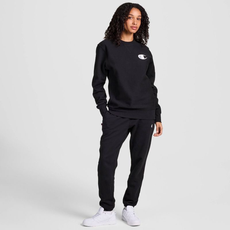 slide 15 of 25, Champion Adult Sizing Iconic Embroidered Crewneck Sweatshirt - Black S, 1 ct