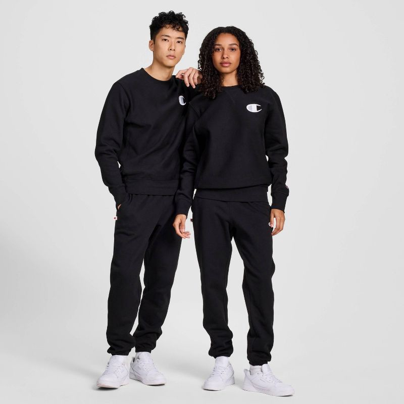 slide 17 of 25, Champion Adult Sizing Iconic Embroidered Crewneck Sweatshirt - Black S, 1 ct