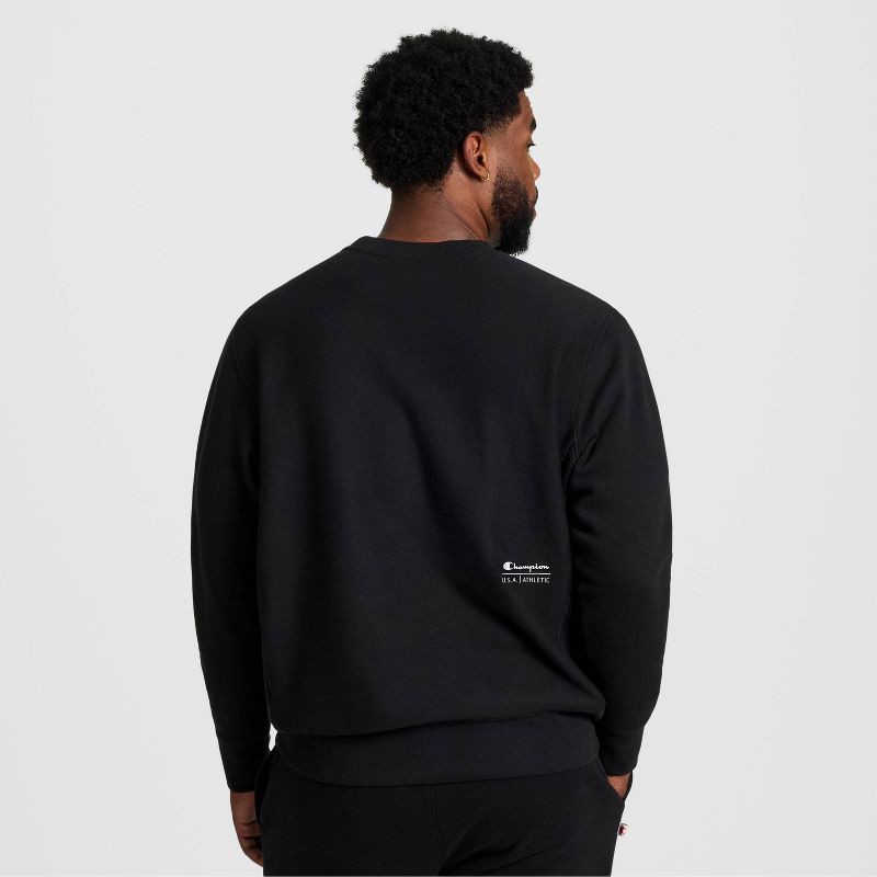 slide 10 of 25, Champion Adult Sizing Iconic Embroidered Crewneck Sweatshirt - Black M, 1 ct