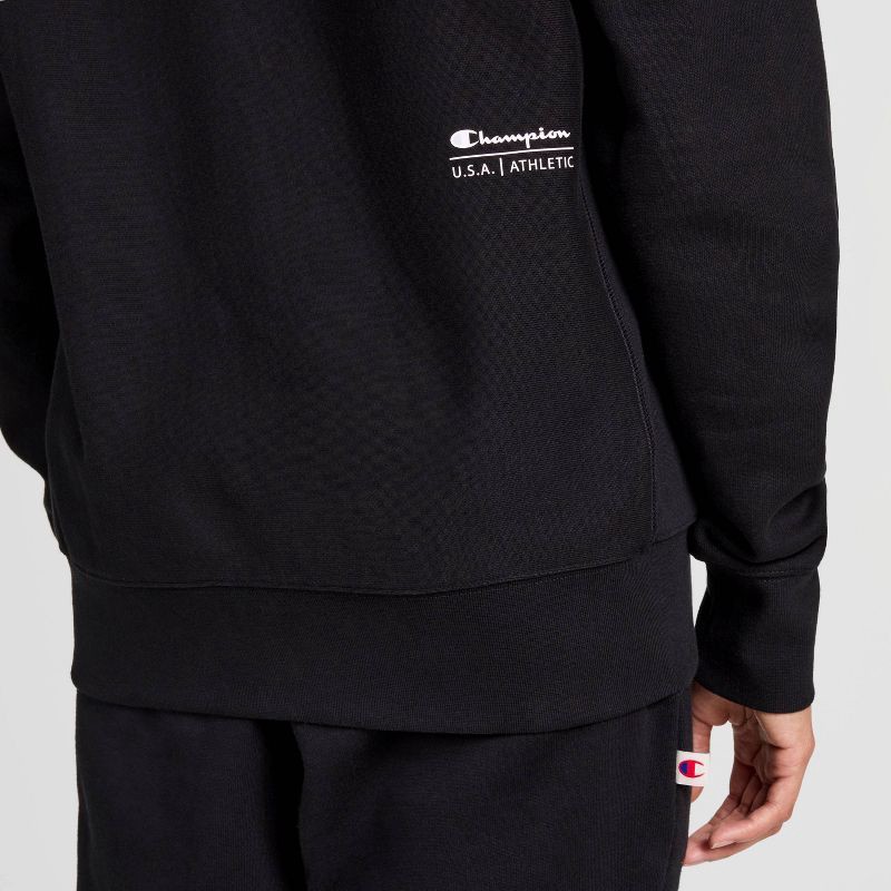 slide 2 of 25, Champion Adult Sizing Iconic Embroidered Crewneck Sweatshirt - Black L, 1 ct