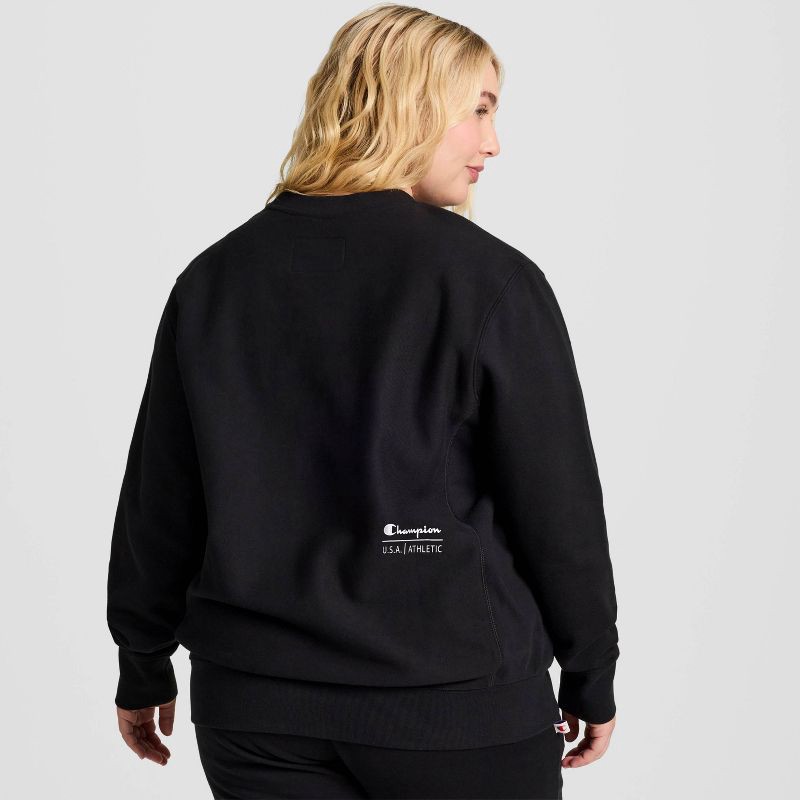 slide 3 of 25, Champion Adult Sizing Iconic Embroidered Crewneck Sweatshirt - Black XXL, 1 ct