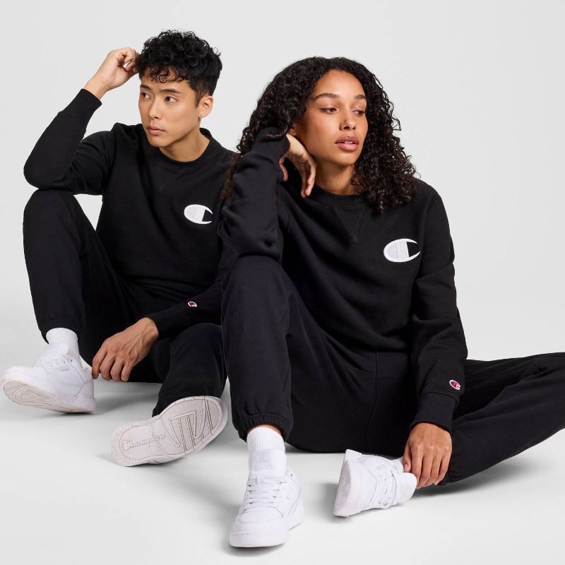 slide 22 of 25, Champion Adult Sizing Iconic Embroidered Crewneck Sweatshirt - Black XXL, 1 ct