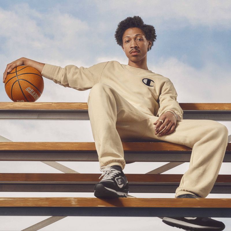 slide 7 of 9, Champion Adult Sizing Iconic Embroidered Crewneck Sweatshirt - Irish Cream XS, 1 ct