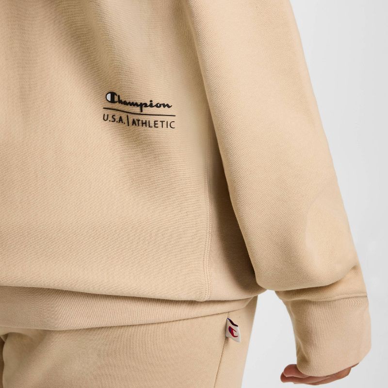 slide 6 of 9, Champion Adult Sizing Iconic Embroidered Crewneck Sweatshirt - Irish Cream XL, 1 ct