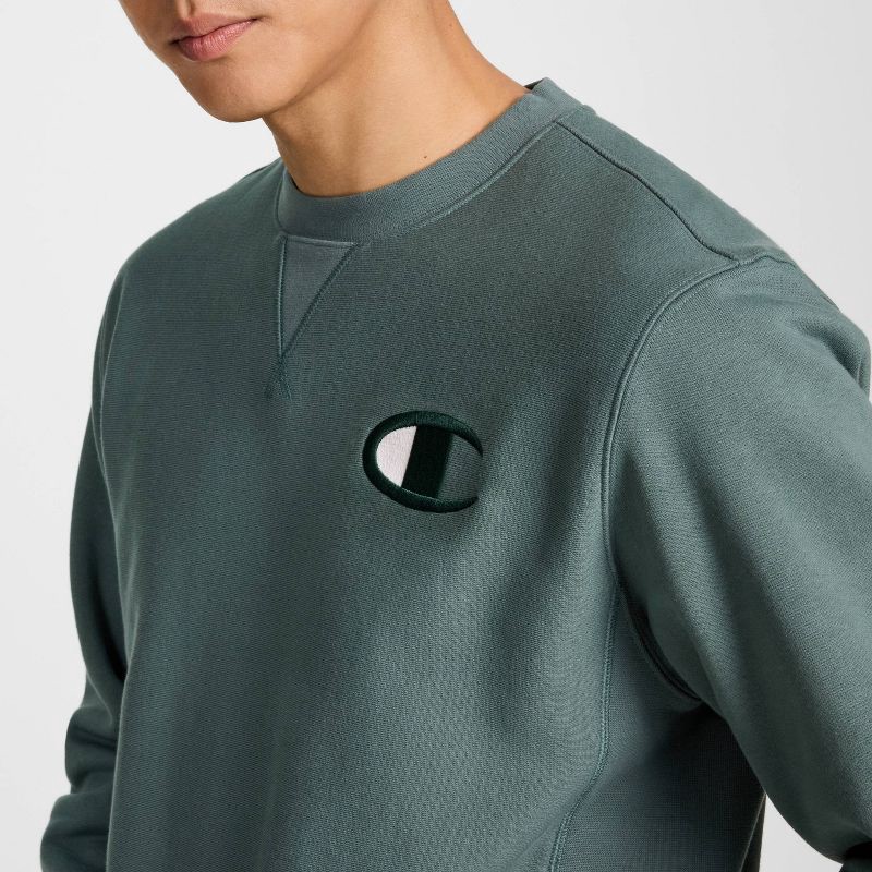 slide 11 of 21, Champion Adult Sizing Iconic Embroidered Crewneck Sweatshirt - Dark Forest XS, 1 ct