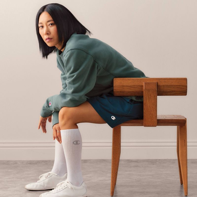 slide 10 of 21, Champion Adult Sizing Iconic Embroidered Crewneck Sweatshirt - Dark Forest S, 1 ct