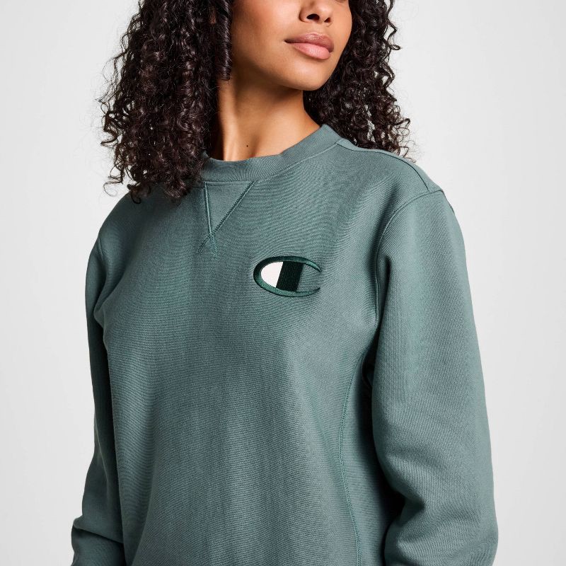 slide 17 of 20, Champion Adult Sizing Iconic Embroidered Crewneck Sweatshirt - Dark Forest M, 1 ct