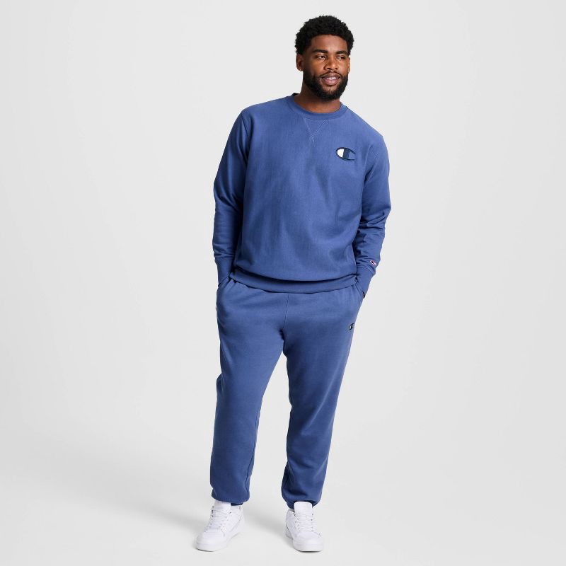 slide 9 of 17, Champion Adult Sizing Iconic Embroidered Crewneck Sweatshirt - Gray Blue S, 1 ct