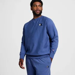 Champion Adult Sizing Iconic Embroidered Crewneck Sweatshirt - Gray Blue L