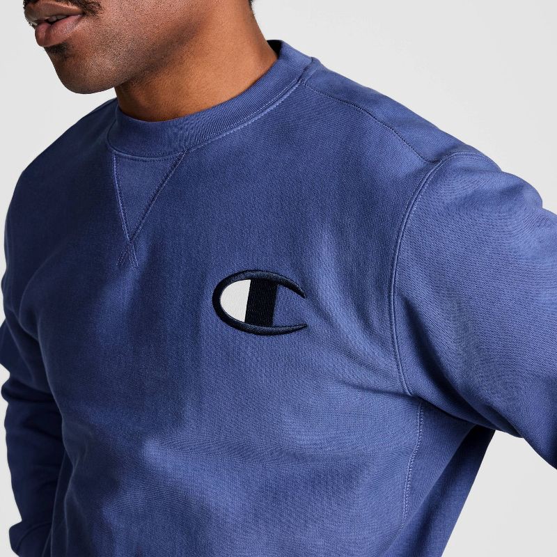 slide 16 of 17, Champion Adult Sizing Iconic Embroidered Crewneck Sweatshirt - Gray Blue XL, 1 ct