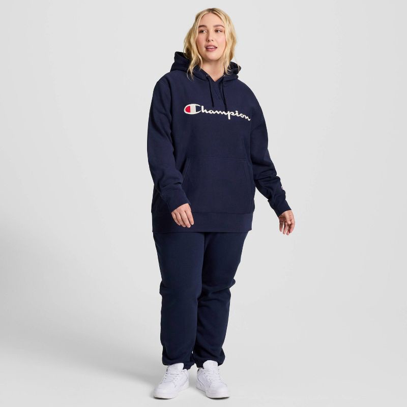 slide 4 of 20, Champion Adult Sizing Iconic Embroidered Hoodie - Navy M, 1 ct
