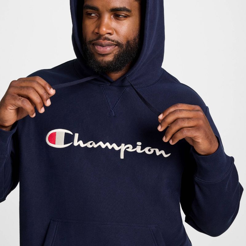 slide 5 of 20, Champion Adult Sizing Iconic Embroidered Hoodie - Navy M, 1 ct
