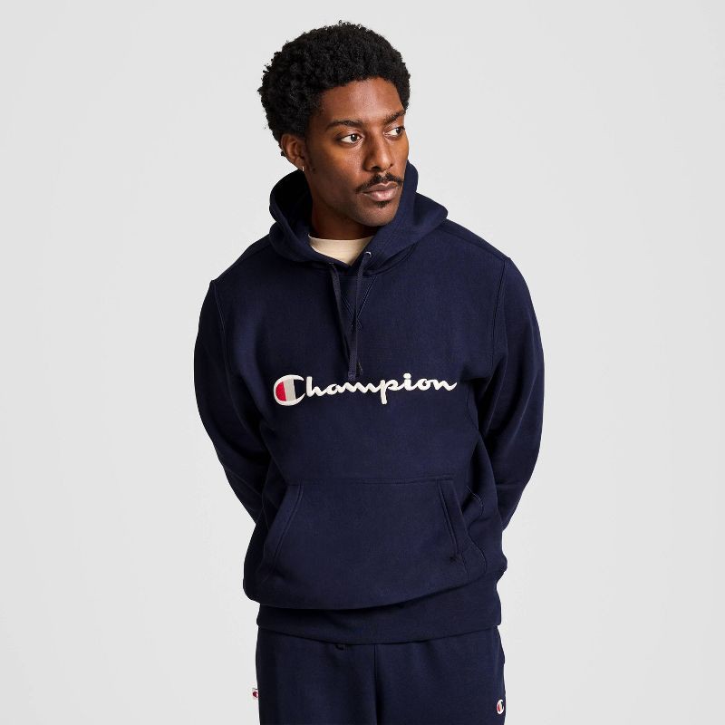 slide 20 of 20, Champion Adult Sizing Iconic Embroidered Hoodie - Navy XL, 1 ct