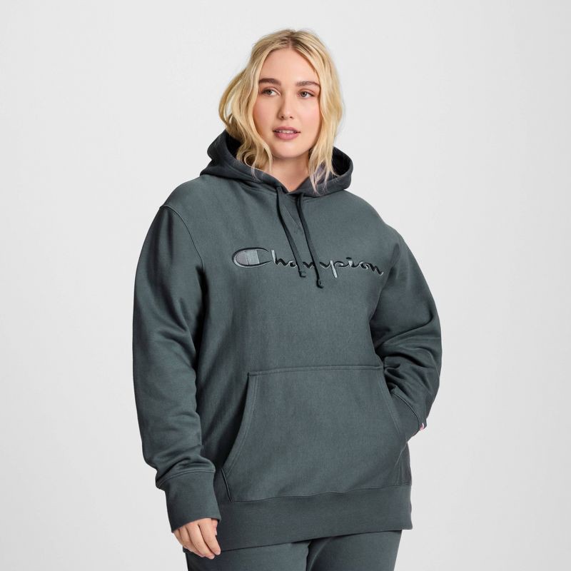 slide 6 of 13, Champion Adult Sizing Iconic Embroidered Hoodie - Dark Forest S, 1 ct