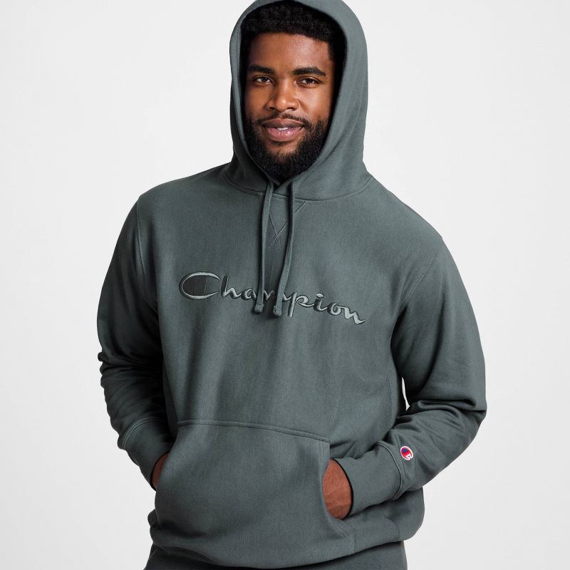 slide 7 of 13, Champion Adult Sizing Iconic Embroidered Hoodie - Dark Forest S, 1 ct