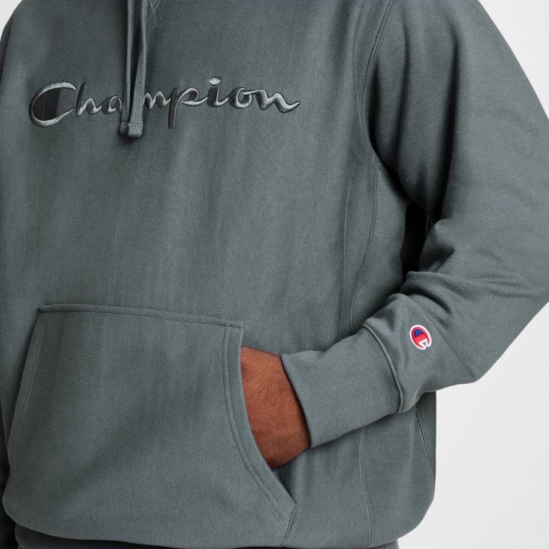 slide 9 of 13, Champion Adult Sizing Iconic Embroidered Hoodie - Dark Forest S, 1 ct