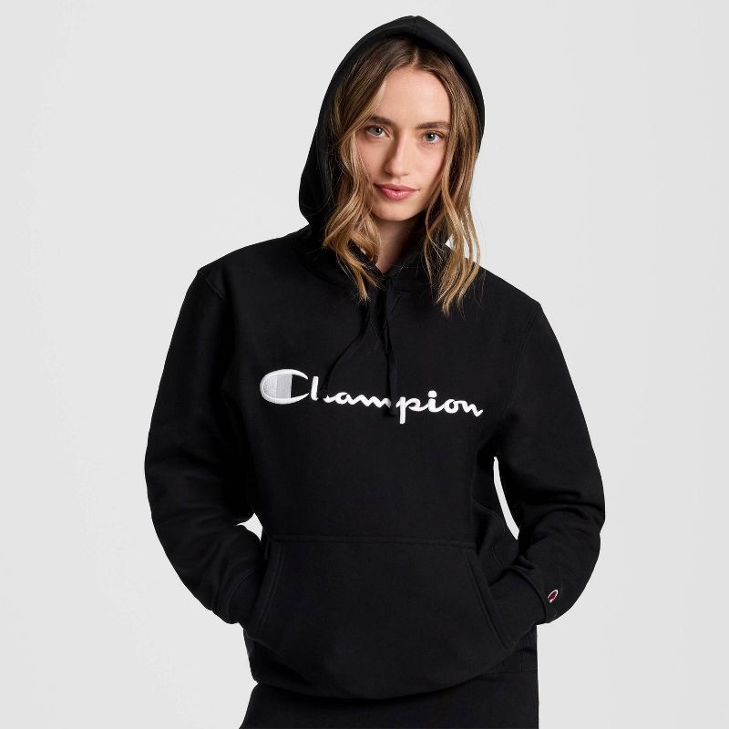 slide 15 of 20, Champion Adult Sizing Iconic Embroidered Hoodie - Black XS, 1 ct