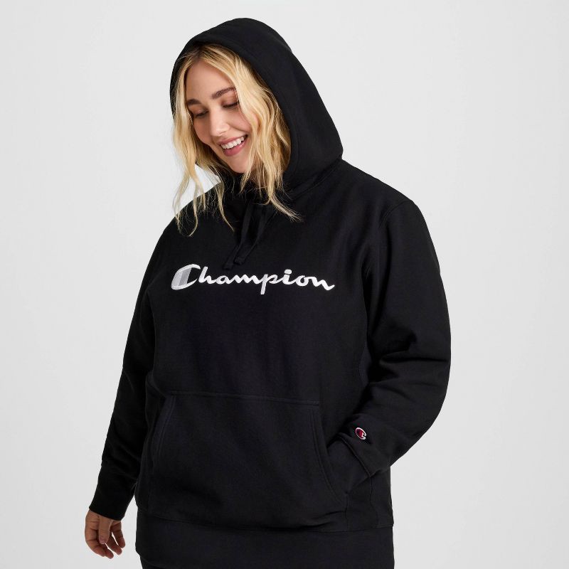 slide 4 of 20, Champion Adult Sizing Iconic Embroidered Hoodie - Black XS, 1 ct