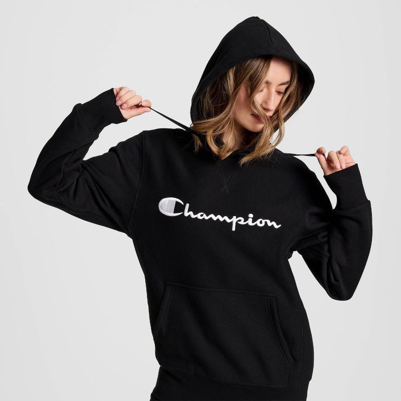 slide 19 of 20, Champion Adult Sizing Iconic Embroidered Hoodie - Black M, 1 ct