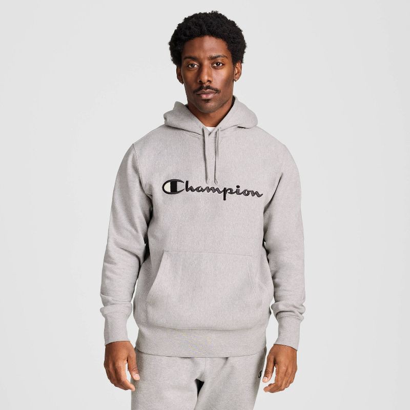 slide 1 of 10, Champion Adult Sizing Iconic Embroidered Hoodie - Light Gray Heather XXL, 1 ct