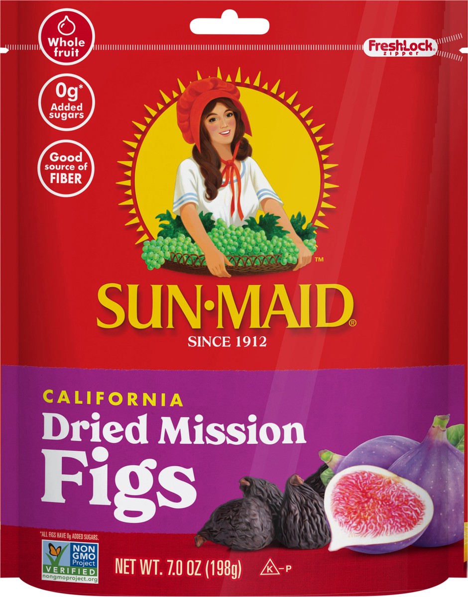 slide 3 of 3, Orchard Choice Sun-Maid California Dried Mission Figs 7oz Fresh-Lock Zipper Resealable Stand-Up Bag, 7 oz