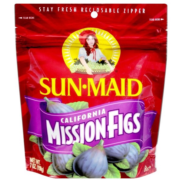 slide 1 of 3, Orchard Choice Sun-Maid California Dried Mission Figs 7oz Fresh-Lock Zipper Resealable Stand-Up Bag, 7 oz