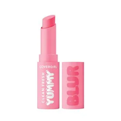 COVERGIRL Clean Fresh Yummy Blur - Sugar Poppy Blur - 0.09oz: Semi-Matte, Lipstick Stick, Nourishing, Single Container