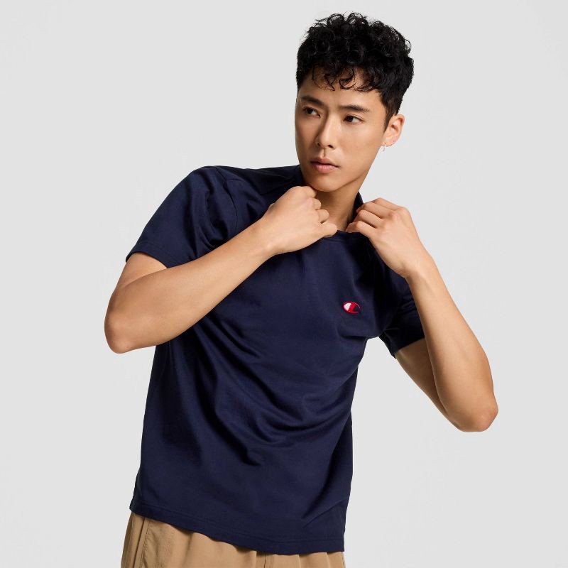slide 2 of 7, Champion Men's Iconic T-Shirt - Navy L, 1 ct