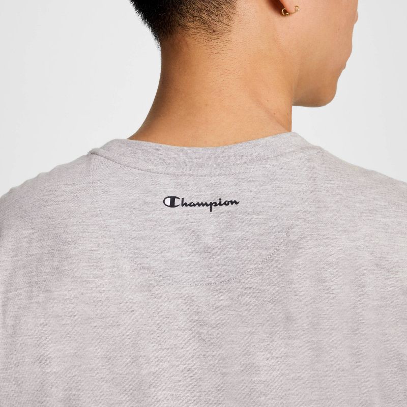 slide 2 of 5, Champion Men's Script T-Shirt - Light Gray Heather S, 1 ct