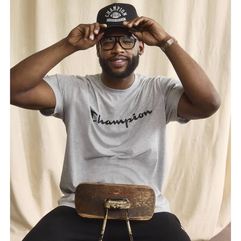 slide 5 of 5, Champion Men's Script T-Shirt - Light Gray Heather XXL, 1 ct