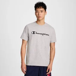 Champion Men's Script T-Shirt - Light Gray Heather XXL