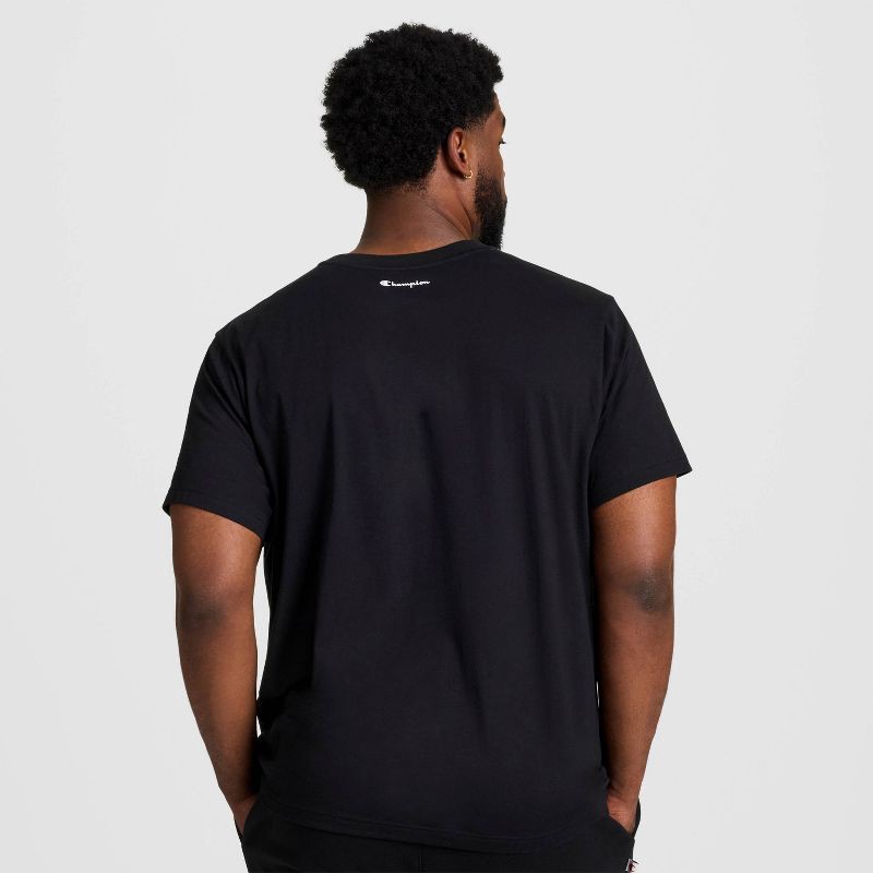 slide 3 of 6, Champion Men's Script T-Shirt - Black M, 1 ct