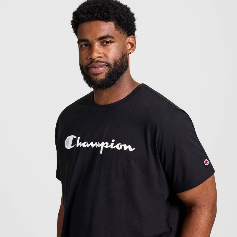 slide 2 of 6, Champion Men's Script T-Shirt - Black XL, 1 ct