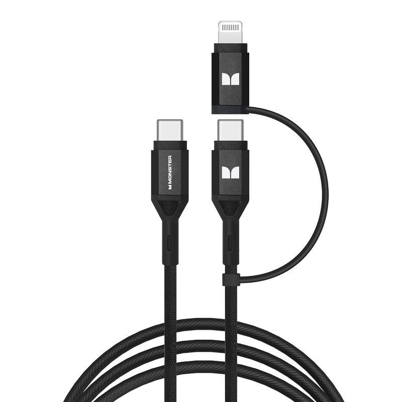 slide 5 of 7, Monster 35W Dual Port 6' Long Cable Car Charger Bundle 1 USB-C and 1 USB-A Port, 1 ct