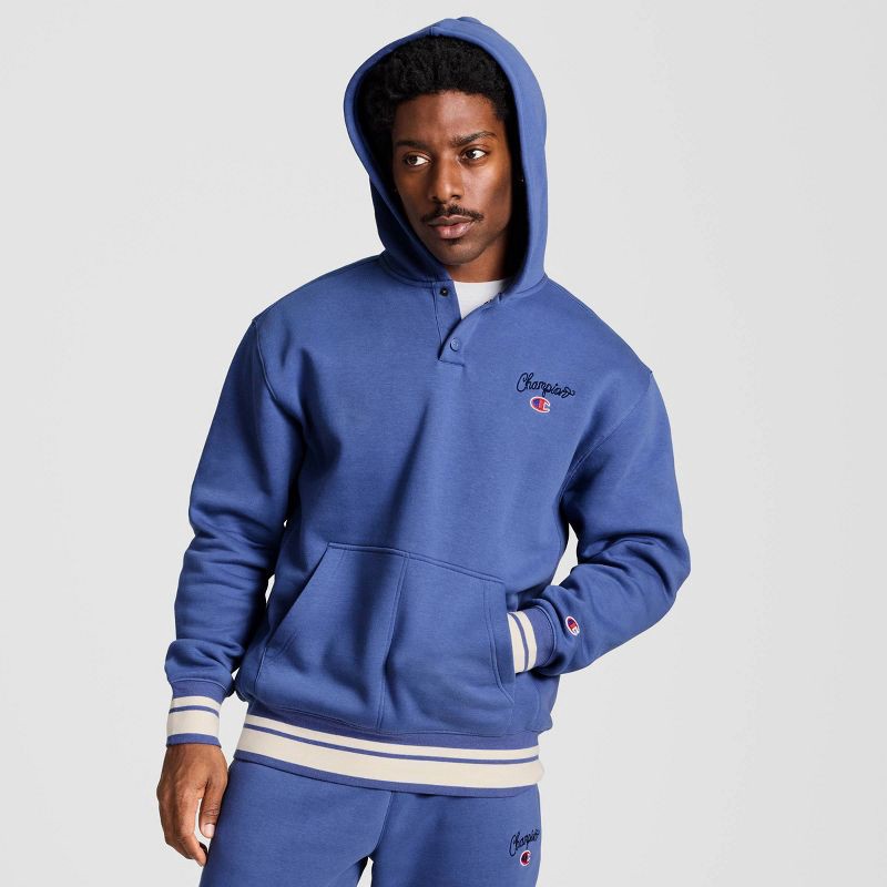 Champion / Team Hoodie BLUE GREY size Ｓ Champion Men's Snap Hoodie - Gray Blue S 1 ct | shipt