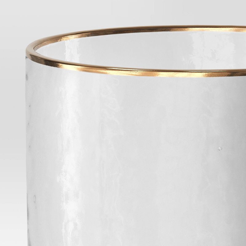 slide 3 of 3, 10.15oz Stemmed Winewith Hammered and Gold Rim Threshold™, 10.15 oz