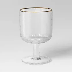 10.15oz Stemmed Winewith Hammered and Gold Rim Threshold™