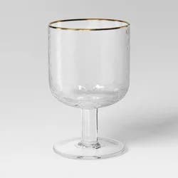 10.15oz Stemmed Winewith Hammered and Gold Rim Threshold™